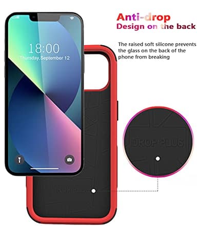 Diverbox for iPhone 13 Case [Shockproof] [Dropproof] [Dust-Proof],Heavy Duty Protection Phone Case Cover for Apple iPhone 13 (Red) - Image 4