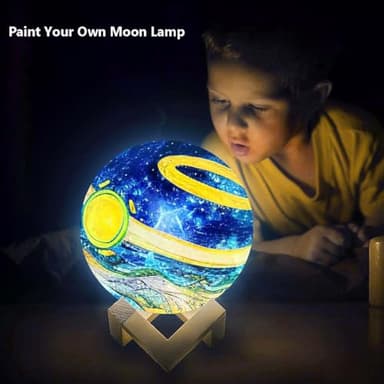 HOLA Paint Your Own Moon Lamp Kit, 2025 Update USB Rechargeable Remote Control, DIY Arts Supplies and Crafts Kit, Ages 6 7 8 9 10 11 12 13 Year Old Girls Boys Kids Birthday Gifts - Image 5