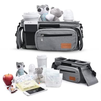 Momcozy Universal Stroller Organizer with Insulated Cup Holder Detachable Phone Bag & Shoulder Strap, Fits for Stroller like Uppababy, Baby Jogger, Britax, BOB, Umbrella and Pet Stroller - Image 2