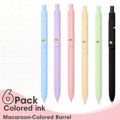 Ddaowanx Colored Gel Pens, 0.5mm Fine Point Retractable,Colorful Pens for Journaling,School Supplies, Gifts for Nurse and Teens, Stockings Stuffers for Women(6Pcs-Aesthetic Colors) - Image 3