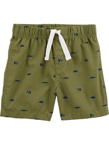 Simple Joys by Carter's Baby Boys' 3-Piece Playwear Set, Coral Orange Elephant/Green Dinosaur/Grey Alligator, 3T - Image 2