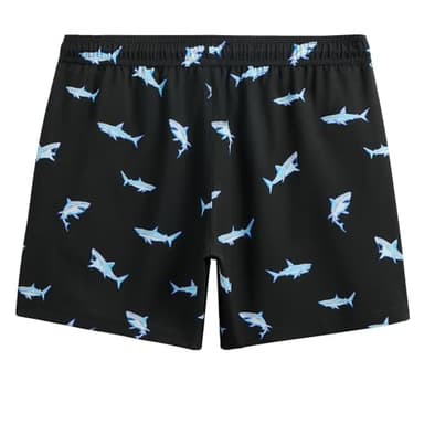 maamgic Mens Swim Trunks with Compression Liner 5" Stretch Beach Shorts Quick Dry with Zipper Pockets No-Chafing Board Shorts Blue Shark M - Image 2
