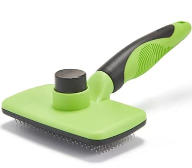 OEFEO Self Cleaning Slicker Brush for Dogs& Cats, Skin Friendly Grooming Brush for Shedding Long&Short Haired Dogs& Cats, Deshedding Pet Supplies Accessories, Green - Image 1