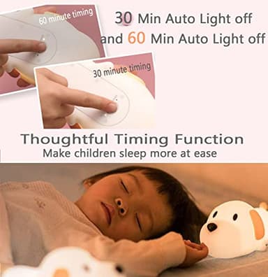 HAPPYBAG Kids Night Light,Cute Soft Silicone Dog Lamp Dimmable Nursery Portable Puppy Kawaii Lamps,Bedside Lamp for Baby and Toddler,Boy Girls - Image 4