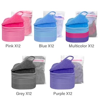 KODAMO Makeup Remover Cloth, Reusable Makeup Remover Pads Washable Travel Bag, Microfiber Makeup Removal Face Wash Cloths with Just Water, Gentle Soft,12 Pack, Pink - Image 7
