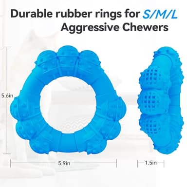 DAOZIJI Indestructible Dog Chew Ring Toys for Aggressive Chewers, Super Chewer Toy for Medium Large Dogs, Puppy Teething Rings for Relax, Interactive Dogs Toy, Heavy Duty Dog Teething Toys - Image 2