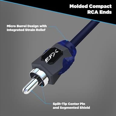 Scosche EFX Rogue R20 2-Channel Twisted Pair RCA Interconnect Audio Cables - 2CH OFC Car Stereo, Power Sports & Marine Connector Cable - 20 Foot Male to Male - Image 4