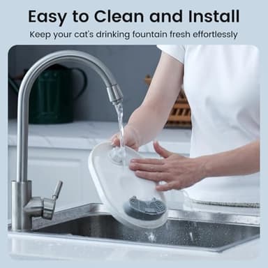 Cat Water Fountain, 100oz/3L Cat Fountain, Super Silent Pet Water Fountains for Cats Indoor, LED Water Level Alarm Light, Faucet Cat Fountain with Quiet Pump for Cats Dogs, BPA-Free, Easy Clean-White - Image 8