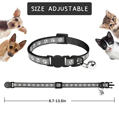 Reflective Cat Collars-Breakaway Cat Collars with Bell - Adjustable Collars for Girl Boy Indoor Small Pet - 6 Pack - Image 5