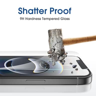 amFilm Auto-Alignment OneTouch for iPhone 16e [6.1''] Screen Protector + Camera Lens Protector, Tempered Glass, 30 Seconds Installation, Bubble Free, Case Friendly, Anti-Scratch [2+2 Pack] - Image 4