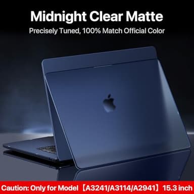 Soonjet Compatible for MacBook Air 15 inch Case M4 2025 2024 2023 M3 M2 [100% Match Official Color] [Ultra Thin Armor] Protective Hard Shell Matte Cover for Laptop A3241 A3114 A2941 - Midnight Clear - Image 5