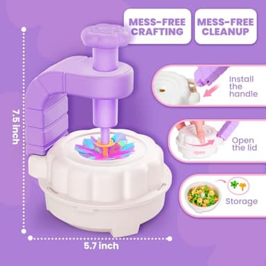 windpaint Toys for Girls 3 4 5 6 7 8 9 10 Years Old, DIY Craft Kits for Kids, Fabric Flower Bouquets for Girls Gifts, Educational Learning Detective Toys for Toddler Kids,Birthdays Gifts (Purple) - Image 5