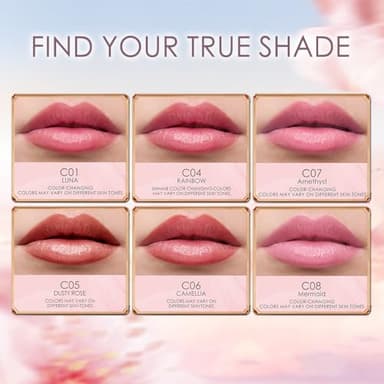 CATKIN Lip Balm Tinted Color Changing Lipstick Ultra Hydrating Lip Moistrurizer Lip Care with Vitamin E Nourishing For Cracked & Dry Lips 0.12 oz C04 Rainbow - Image 7