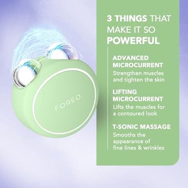 FOREO Bear 2 go - Travel-Friendly Toning Microcurrent Facial Device - for Fine Lines & Wrinkles - Anti Aging - Face Sculpting - Instant Full Face Lift - Firm & Contour - Compact Skin Care - Pistachio - Image 3