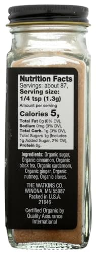 Watkins Gourmet Organic Spice Jar, Chai Powder, Non-GMO, Kosher, 4.0 oz. Bottle, 1-Pack - Image 4
