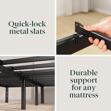 ZINUS 14 Inch Elias Metal Platform Bed Frame, Steel Support, No Box Spring Needed, Easy Assembly, Queen - Image 8