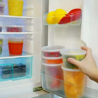 TashiBox Deli Food Containers with Lids 48 Sets (16 & 32 oz 24 Each) - Plastic Food Storage Containers - Clear Disposable Meal Prep Containers, BPA Free, Leakproof, Microwave and Freezer Safe - Image 6