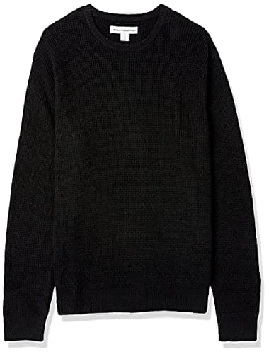 Amazon Essentials Men's Long-Sleeve Soft Touch Waffle Stitch Crewneck Sweater, Black, Medium - Image 3