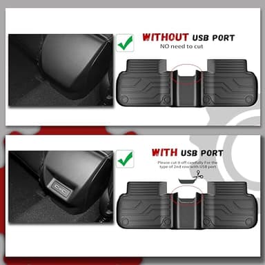 PARTZER Floor Mats for Honda Civic 2022-2026 Sedan Hatchback Si (Include Sport), 2nd Row with&Without USB Port, for Acura Integra 2023-2025, All Weather TPE Protection Floor Liners Accessories - Image 6