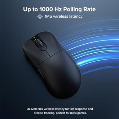 KYSONA Wireless Gaming Mouse, 24000 DPI, Wired/2.4GHz/Bluetooth Ergonomic Mouse, 150Hours Battery Life, Free Lag, 57g Lightweight Rechargeable Gaming Mice for Laptop/PC/Mac/Tablet/Xbox/MacBook, Black - Image 5