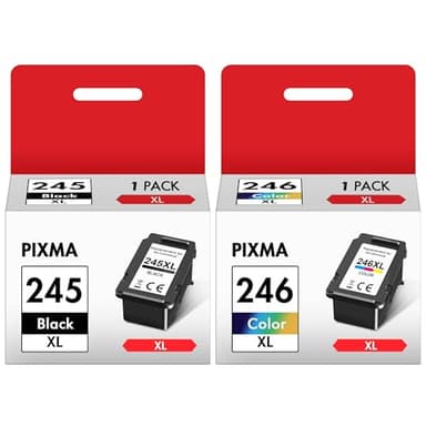 PG-245 XL/CL-246 XL Ink Value Pack (2 Cartridges) Replacement for Canon 245XL 246XL Combo Pack 245XL Ink Cartridge Compatible with Pixma TS202/TR4520/MG2525/TS3322/TS3320/MG2522/TS302/MG2520/MX490 - Image 1
