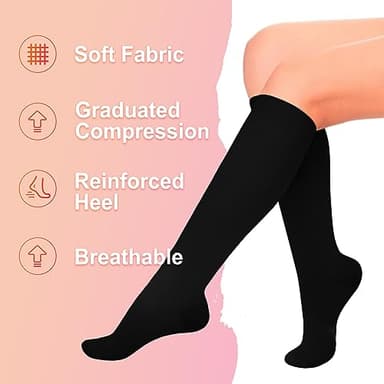 Iseasoo 4 Pairs Compression Socks for Women Circulation-Best Support for Nurses,Running,Athletic,Travel S-M - Image 5