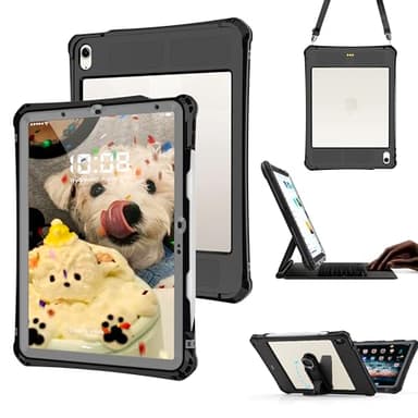 2024 iPad Air 6th/5th/4th Gen Waterproof Case - 360 Full-Body Protection, Easy Access to Apple Pencil & Touch ID, with Portable Stand, Lanyard, & Shockproof Cover for iPad Air 11 Inch & 10.9 Inch - Image 1