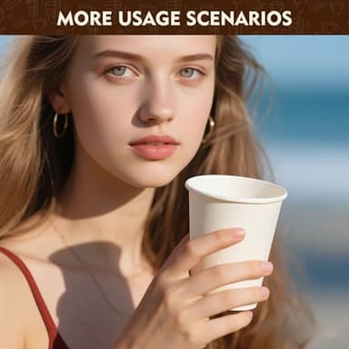 YEEHAW 12 oz 300 Pack Disposable Paper Coffee Cups, Bulk White Hot to Go Cups for Hot Coffee, Hot Liquid, Chocolate, Juice, Hot Beverage Drinkings, Ideal for Cafes, Bistros, Office and Family - Image 6