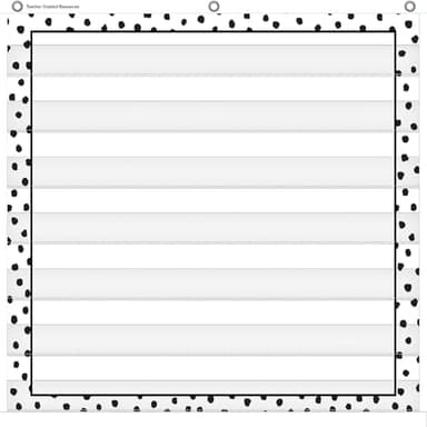 Teacher Created Resources Black Painted Dots on White 7 Pocket Chart (28" x 28") (TCR20103) - Image 1