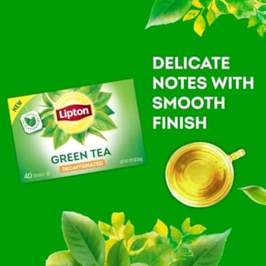 Lipton Decaf Green Tea Bags, Unsweetened Iced or Hot Tea Bags, 240 Total Tea Bags (40ct - Pack of 6) - Image 4
