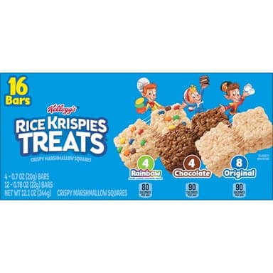 Rice Krispies Treats Crispy Marshmallow Squares, Kids Snacks, Cereal Bars, Variety Pack, 12.1oz Box (16 Bars) - Image 7