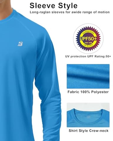 Roadbox Mens UPF 50+ UV Sun Protection Shirts Outdoor Long Sleeve SPF Diving Rash Guard for Fishing Hiking Swimming - Image 4