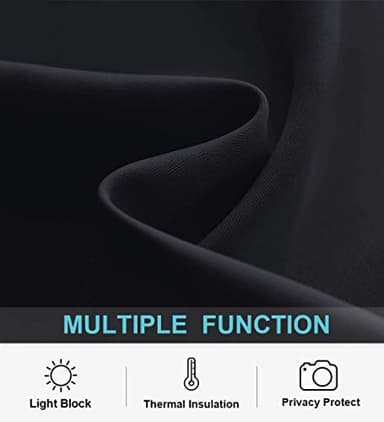 RYB HOME Black Curtains Blackout - Bathroom Small Window Curtains Thermal Insulated Privacy Drapes for Kids Bedroom Living Room Kitchen Basement, Width 42 by Length 36, 1 Pair - Image 6