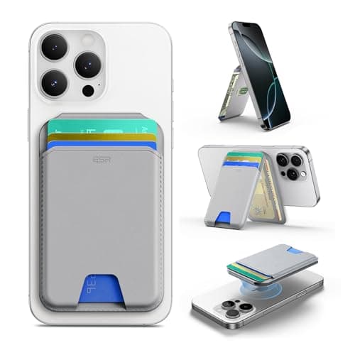 ESR Upgraded for MagSafe Wallet, 5 Card Holder, RFID Blocking, Magnetic Wallet for iPhone with Adjustable Stand, Slim for iPhone 17/16/15/14/13/12 Series, Not for 13/12 Mini, Grey - Image 1