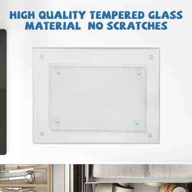 Clear Glass Cutting Board for Kitchen 2 Pcs (12"x16" & 8"x12"),Tempered Glass with Rubber Feet,Non-Slip,Durable Shatter Resistant, Dishwasher Safe,Scratch Resistant, Heat Resistant - Image 7