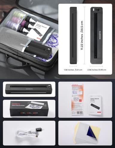 MUNBYN Tattoo Stencil Printer ITP06, 300DPI Wireless Thermal Tattoo Printer with 20 Transfer Papers, Tattoo Printers Compatible with Smartphone & PC for Tattoo Artists & Beginners - Image 9