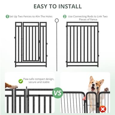 Petorldog Dog Fence Outdoor Indoor, 40" Inch Height 16 Panels Dog Playpen for Large/Medium/Small Dogs Metal Dog Pen for Yard Camping and RV | Black-Silver - Image 3