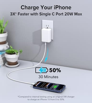 2Pack Flat USB C Wall Charger,40W 4Ports Foldable & Slim Fast Charging Block,Type C Cube Box Multiport Power Adapter Plug Brick Compatible with iPhone 17/16/15/14,Samsung,Pixel, AirPods4,Watch10 - Image 6