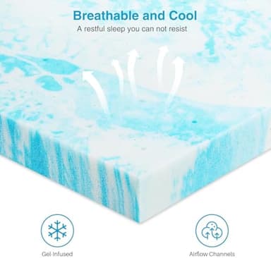 Mattress Topper, Queen Size Cooling Memory Foam Bed Toppers, 3 Inch Soft Mattress Pads for Sleeper Sofa, RV, Camper, CertiPUR-US Certified - Image 7