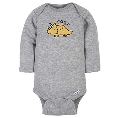 Gerber Baby Boys' 6-Pack Long-Sleeve Onesies Bodysuit, Dinosaur Blue, 3-6 Months - Image 5