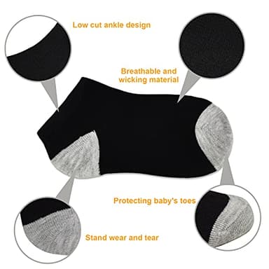 SPTRAMLE Kids Ankle Socks, Baby Low Cut for Toddlers Boys Girls (7-10 Years Old), 25 Pairs Half Cushion No Show Set - Image 2