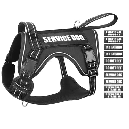 WINSEE Tactical Dog Harness, No Pull Dog Harness for Medium Large Dogs with Handle & Molle, Military Service Dog Vest Harness in Training Pet Harness for Small Dogs - Image 1