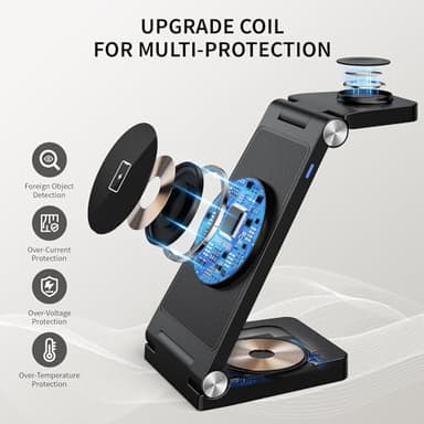 2025 Traveling Wireless Mag-Safe Fast Charging Station,Magnetic 3 in 1 Charger with Light for iPhone 17 16 15 14 13 12 Pro Max Plus,Apple Watch Series & Air pods 4 3 2 Pro-Gifts for Wife & Husband - Image 7