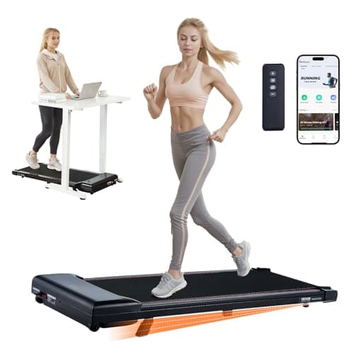 VEVOR Walking Pad, Under Desk Treadmill with Incline, Working Walking Jogging Machine for Home Office, 265 Lbs Capacity 2.5HP Portable Walking Pad, with Remote Control, LED Display, and Bluetooth - Image 1