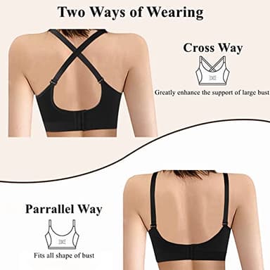 4HOW Pumping-Bra-Hands-Free Seamless-Wireless-Maternity-Bralette Pumping Bras for Breastfeeding Nursing Pumping Bra All in One Padded with Support for Large Bust Black 2XL - Image 4