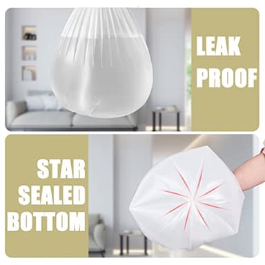 Small Trash Bags 4 Gallon - 100 Count 4 Gallon Trash Bag, Small Garbage Bags for Office Bedroom Bathroom Trash Bags, White 4 Gal Small Trash Can Liners - Image 6