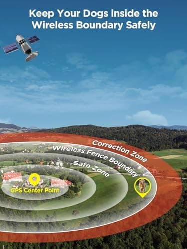 Wireless Dog Fence System, GPS Wireless Dog Collar with 3 Correction Mode, Pet Containment System with AI Smart Signal, Electric Dog Fence Collar for Outdoor Use - Image 2