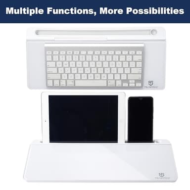 TSJ OFFICE Small Desktop Whiteboard -Glass Dry Erase Board Computer Keyboard Stand White Board Surface Pad with Drawer, Desk Organizers with Accessories for Office, Home, School Supplies - Image 5