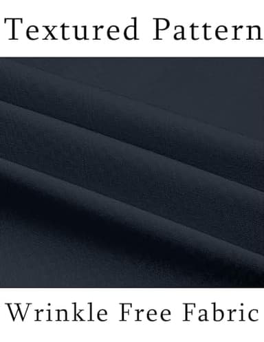 COOFANDY Men's Regular Fit Dress Shirts Wrinkle-Free Short Sleeve Casual Button Down Shirt Navy Blue - Image 4
