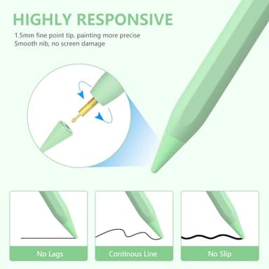​​​Stylus Pen for iPad 2018-2023 with Palm Rejection, Active Pencil for iPad 10th/9th/8th/7th/6th Generation, for iPad Pro 11/12.9 inch, for iPad Air 5th/4th/3th Gen, for iPad Mini 6th/5th Gen (Green) - Image 7